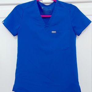 Figs Royal Blue XXS Catarina Top and XXS Petite High Waisted Zamora Joggers